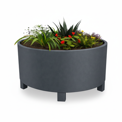 Henley Cylindrical Steel Planter Garden Planter UK With Feet