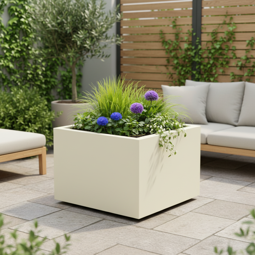 Arden Cube Planter Powder Coated Steel Garden Planter UK
