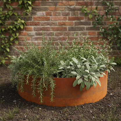 Hampton Corten Steel Bottomless Cylindrical Planter
