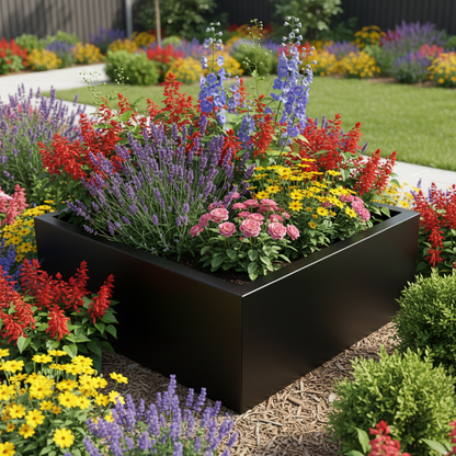 Arden Bottomless Cube Planter Powder Coated Steel Garden