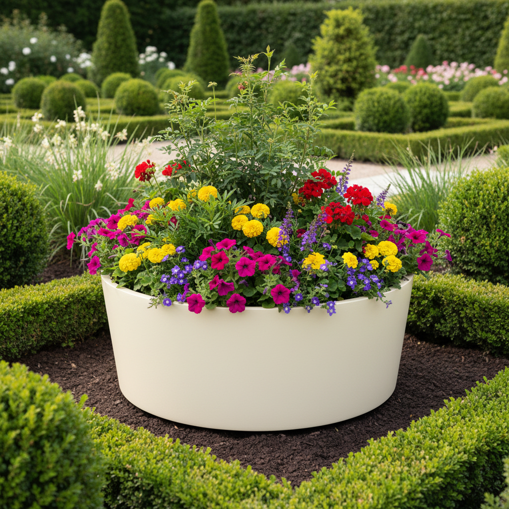Henley Cylindrical Raised Bed Steel Planter UK Garden