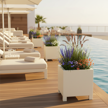 Arden Cube Planter with Feet Powder Coated Steel UK