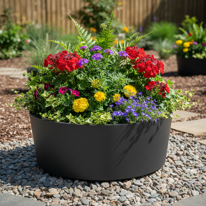 Henley Cylindrical Raised Bed Steel Planter UK Garden