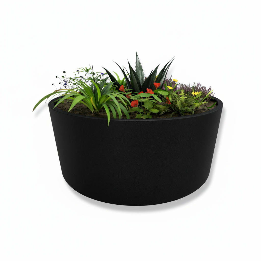 Henley Cylindrical Steel Planter Garden Planter UK