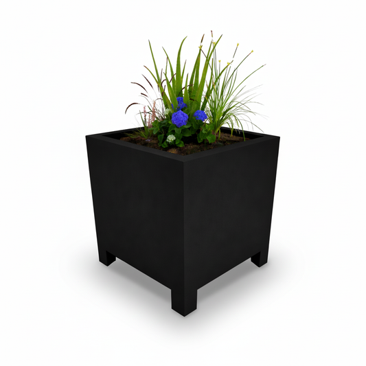Arden Cube Planter with Feet Powder Coated Steel UK