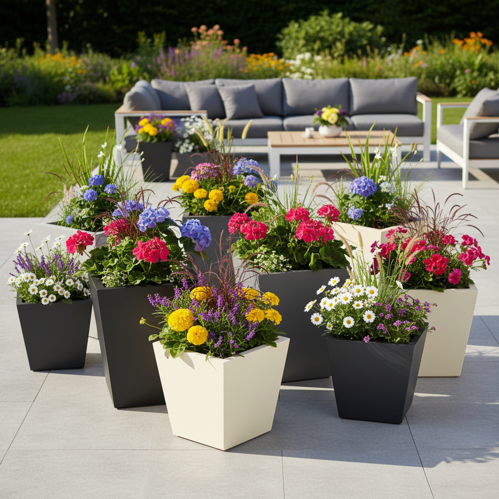 Harrogate Tapered Steel Planter Garden Planter UK