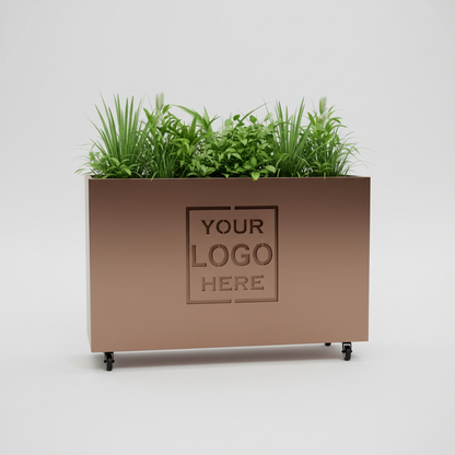 Custom Branded Cube Steel Cafe Barrier Planter