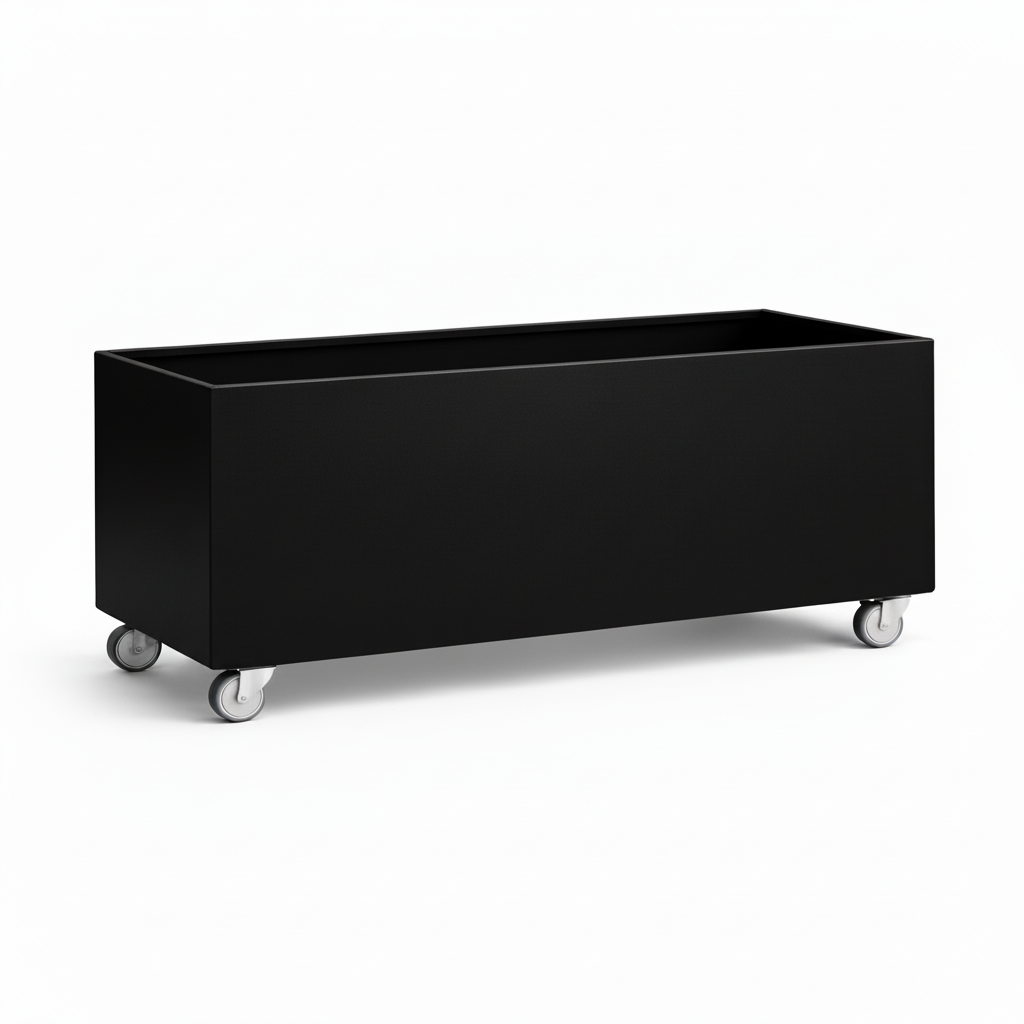 Café Trough Planter with Castors Mobile Steel Planter UK