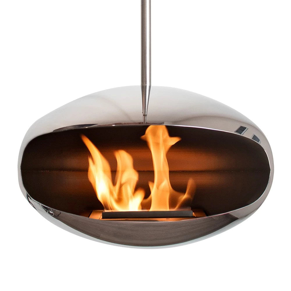 Cocoon Aeris Polished Steel Bioethanol Fireplace