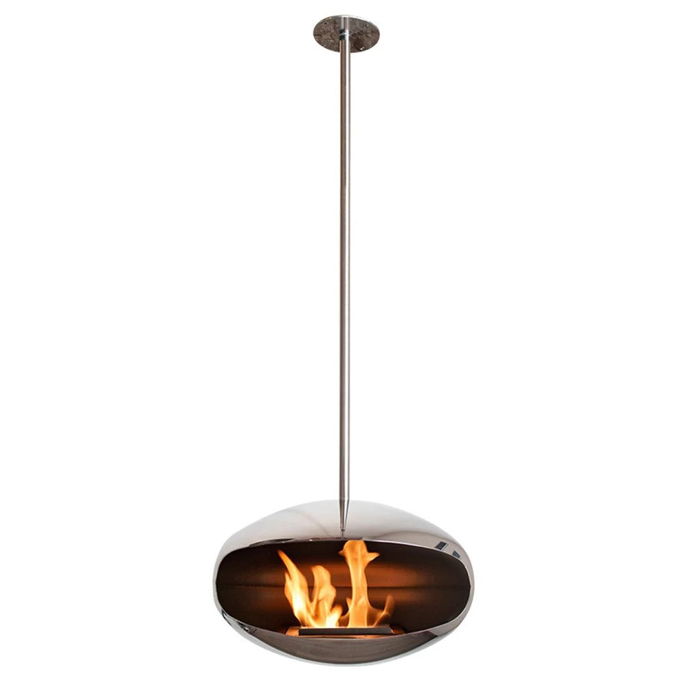 Cocoon Aeris Polished Steel Bioethanol Fireplace