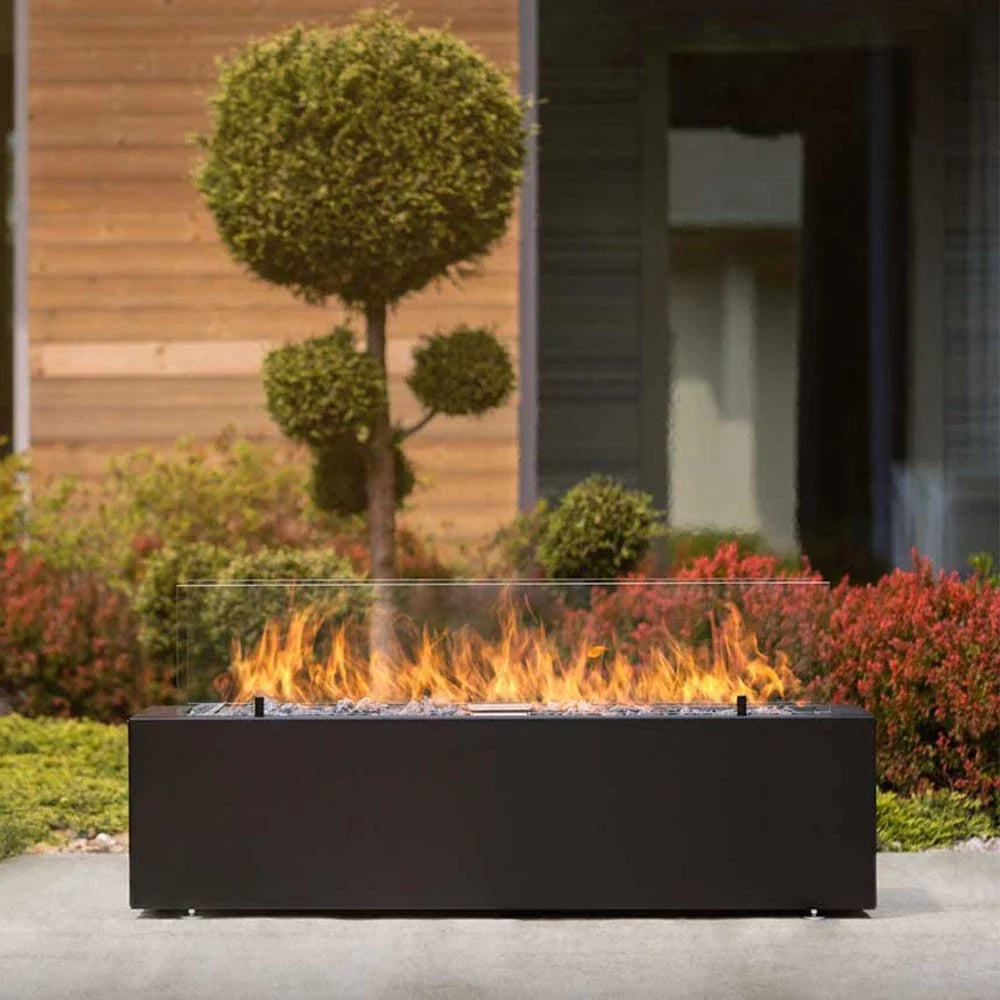 Planika Galio Black Manual Outdoor Gas Fireplace – Corten Steel