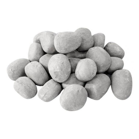24 Grey Ceramic Pebbles for Bioethanol Fireplaces