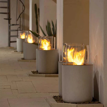 Planika Jar Bioethanol Fireplace with Concrete Base Indoor Outdoor