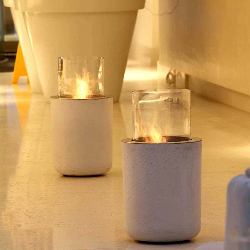 Planika Jar Bioethanol Fireplace with Concrete Base Indoor Outdoor
