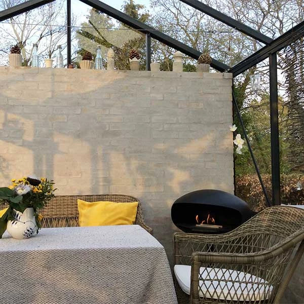 Cocoon Pedestal Bioethanol Fireplace Matte Black