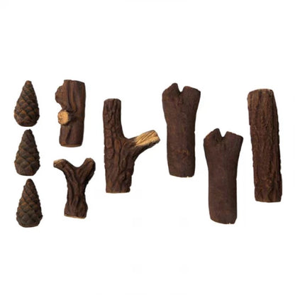 Ceramic Wood Log Set for Bioethanol Fireplaces | Natural Flame Decor