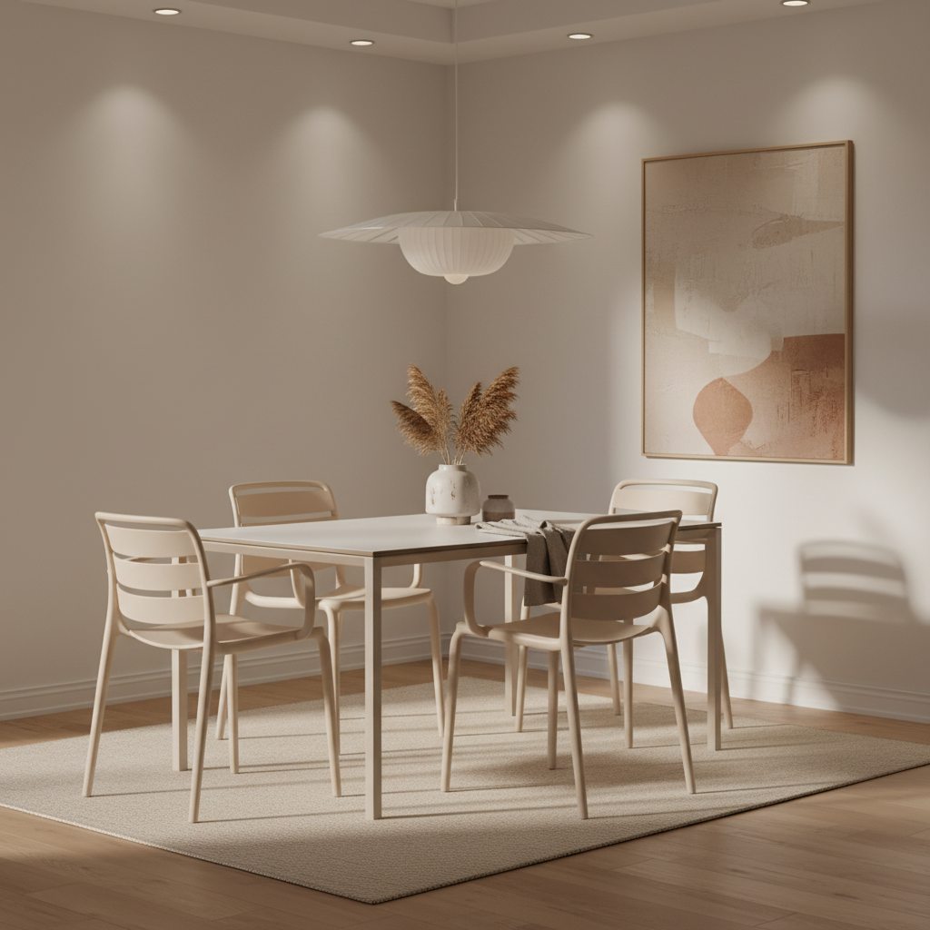 Velo Putty Carver Chair | Comfortable Indoor & Outdoor Dining Chair with Armrests