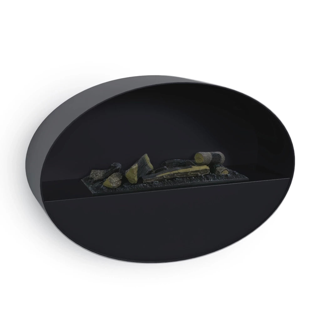 Kjos Black Wall-Mounted Biofireplace 90cm