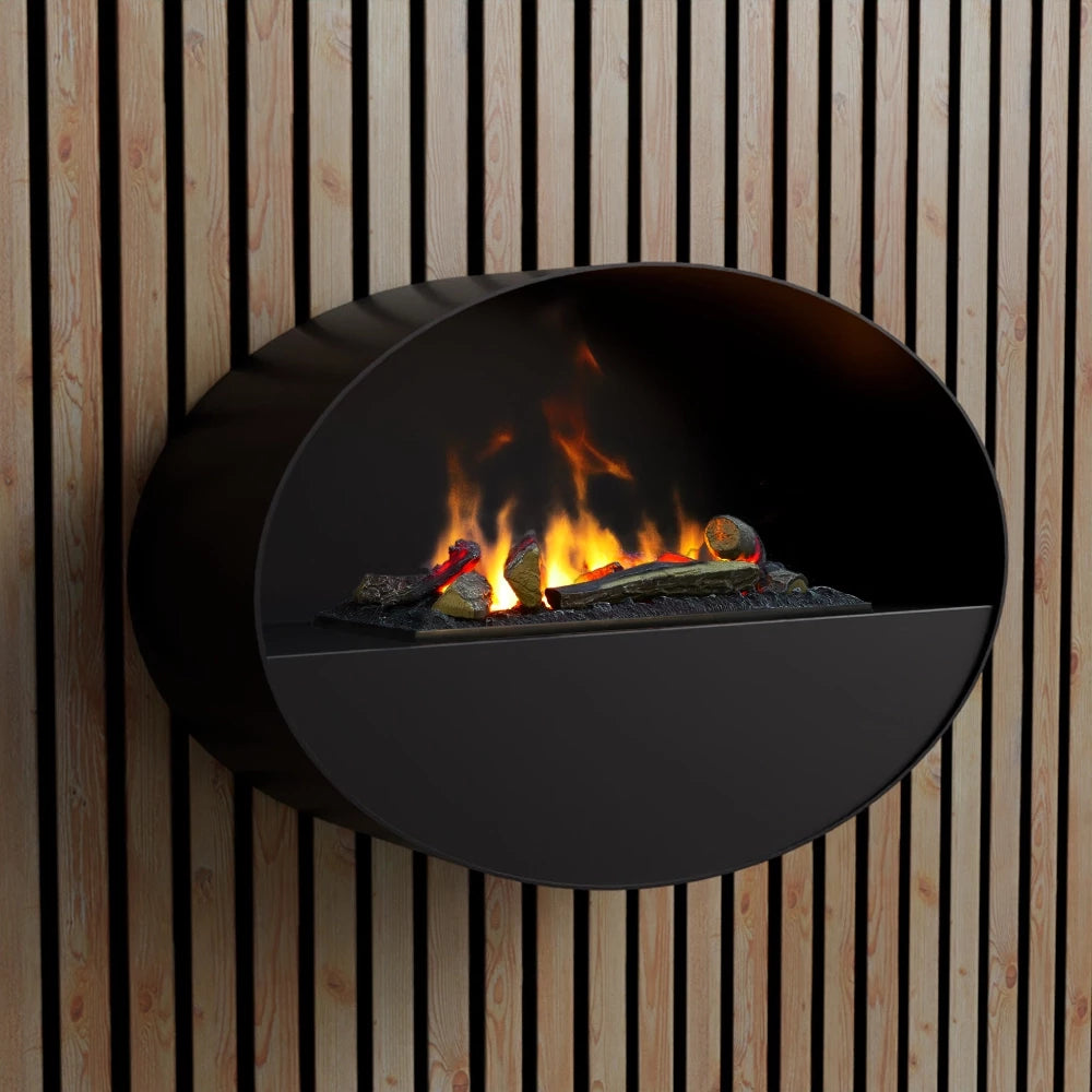 Kjos Black Wall-Mounted Biofireplace 90cm