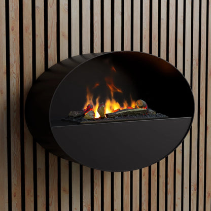 Kjos Black Wall-Mounted Biofireplace 90cm