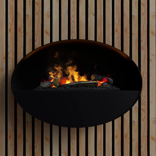Kjos Black Wall-Mounted Biofireplace 90cm