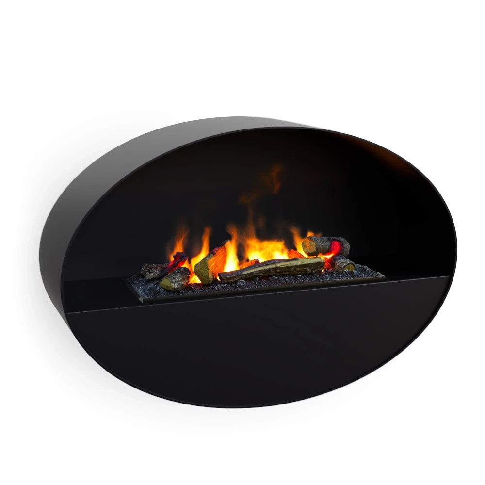 Kjos Black Wall-Mounted Biofireplace 90cm