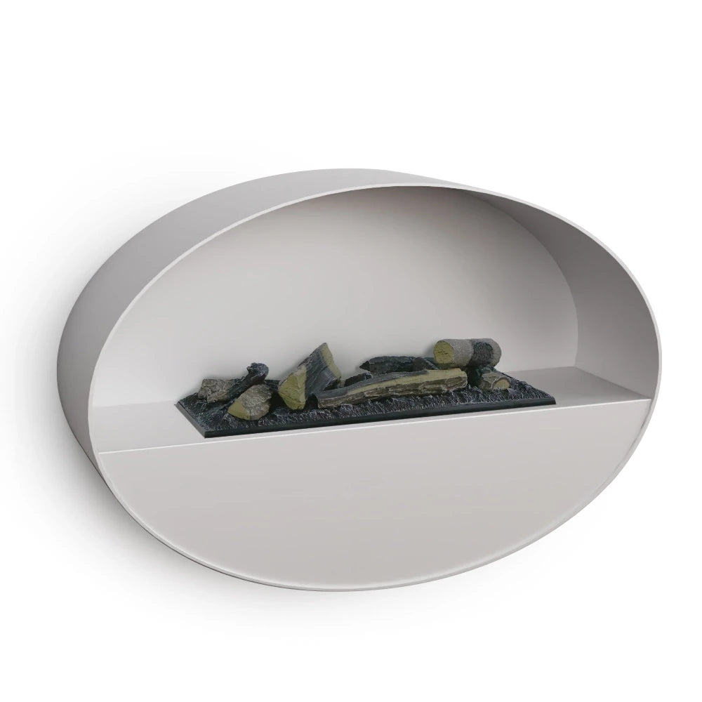 Kjos White Wall-Mounted Water Vapour Fireplace 90cm | ScandiFlames