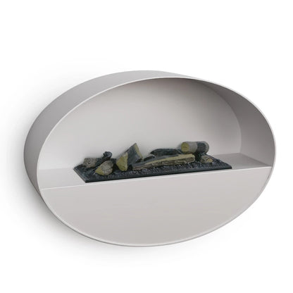 Kjos White Wall-Mounted Water Vapour Fireplace 90cm | ScandiFlames