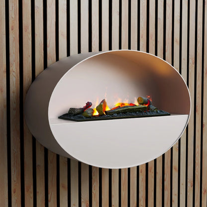 Kjos White Wall-Mounted Water Vapour Fireplace 90cm | ScandiFlames
