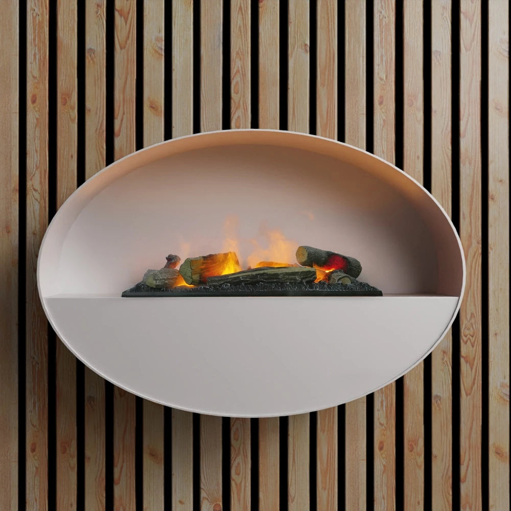 Kjos White Wall-Mounted Water Vapour Fireplace 90cm | ScandiFlames