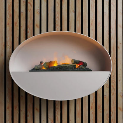 Kjos White Wall-Mounted Water Vapour Fireplace 90cm | ScandiFlames