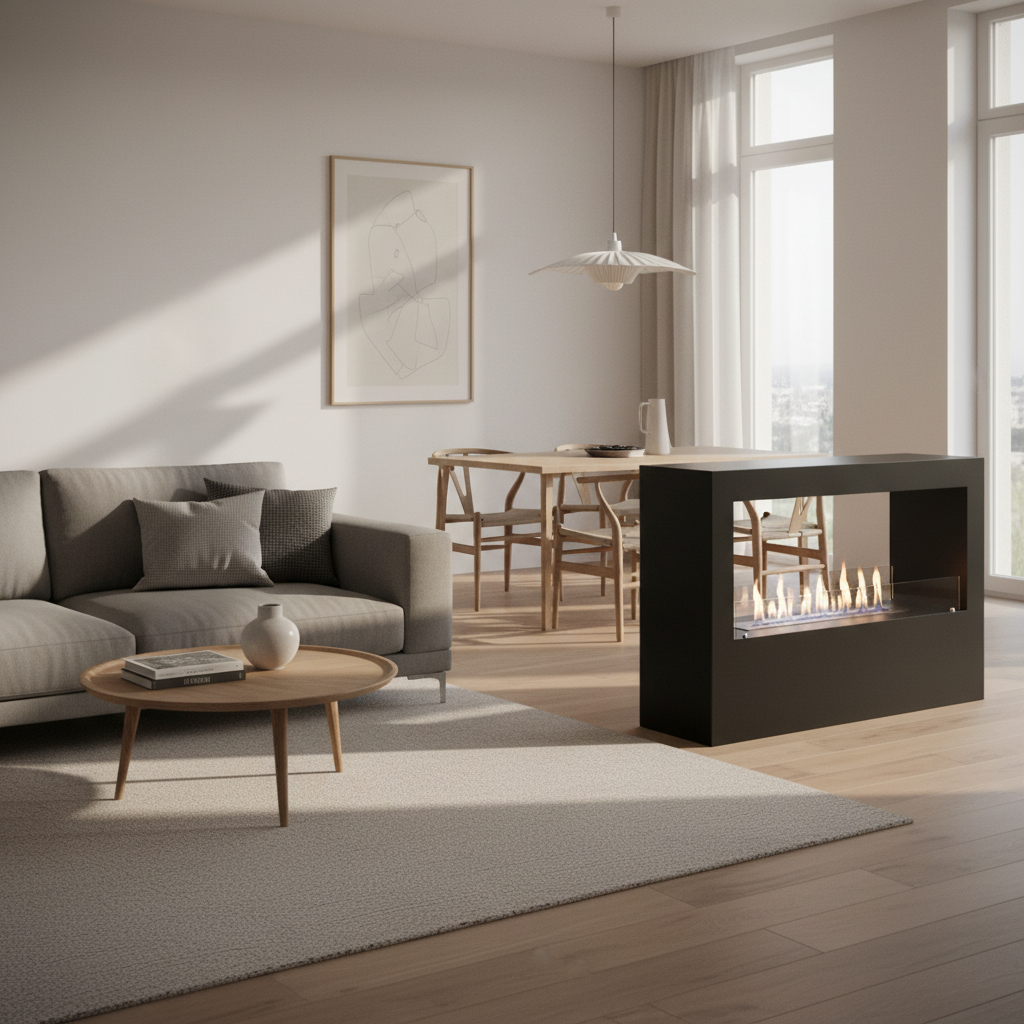ScandiFlames, Lansing L, Black,  Bioethanol Fireplace 3.5L Indoor Heater