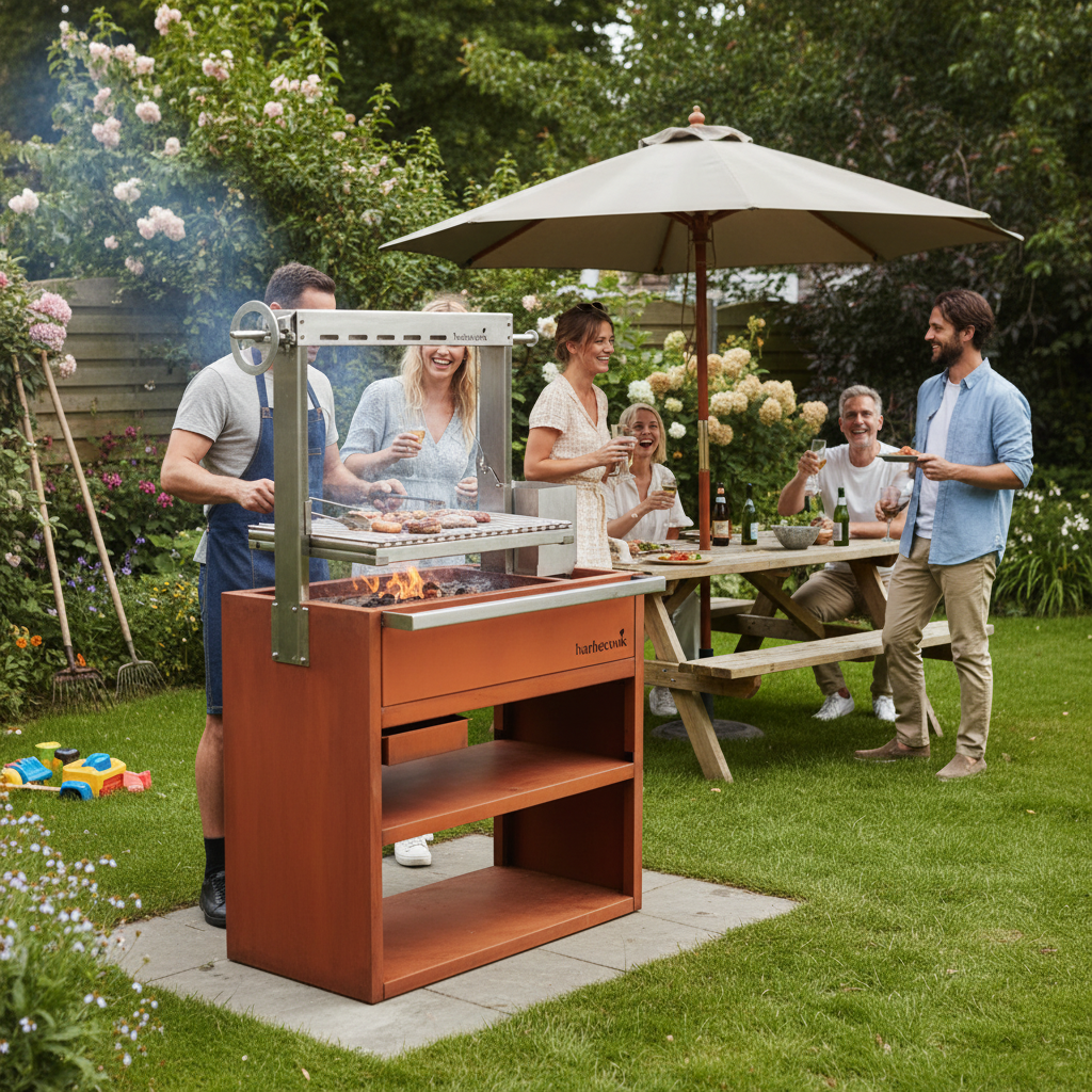 Barbecook Pedro Asado Grill & Workstation – Corten Steel Outdoor BBQ