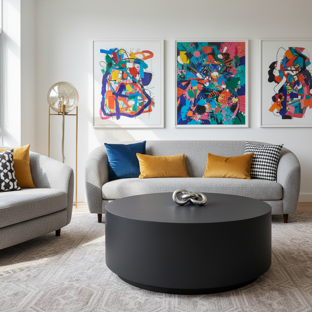 Elementi, Rome Coffee Table, Medium Slate Black, Outdoor/Indoor, Concrete Glass Fibre