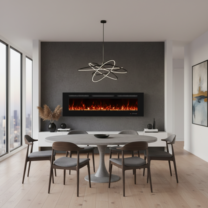 Titanite 152 cm Built-In Electric Fireplace – ScandiFlames Black