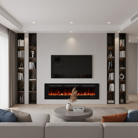 Titanite 152 cm Built-In Electric Fireplace – ScandiFlames Black