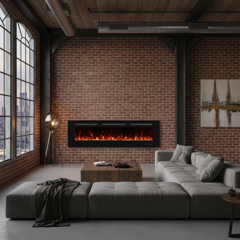 Titanite 152 cm Built-In Electric Fireplace – ScandiFlames Black