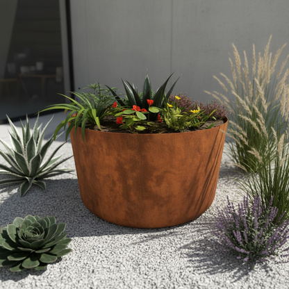 Hampton – Corten Steel Bottomless Cylindrical Planter