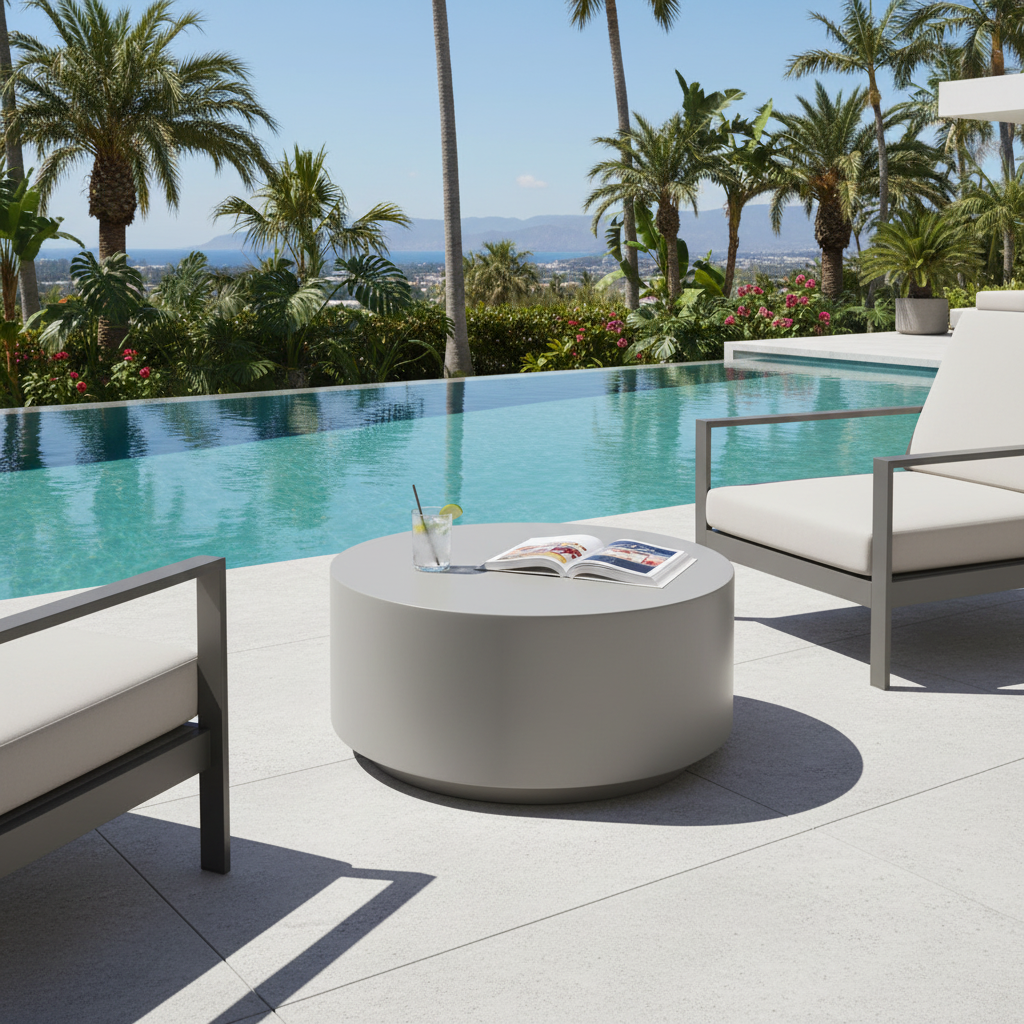 Elementi, Rome Coffee Table, Medium Space Grey, Outdoor/Indoor, Concrete Glass Fibre