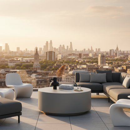 Elementi, Rome Coffee Table, Medium Space Grey, Outdoor/Indoor, Concrete Glass Fibre