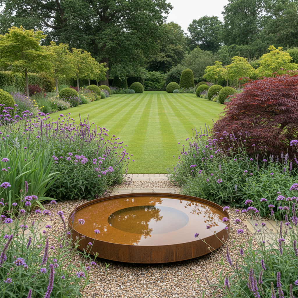 Corten Steel Water Bowl