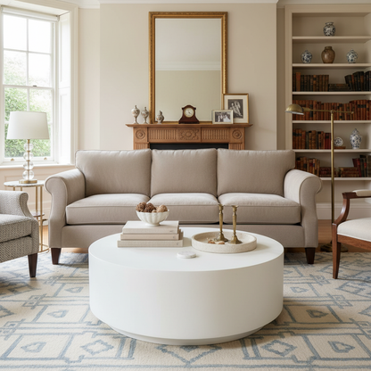 Elementi, Rome Coffee Table, Large Cream, White Indoor/Outdoor Concrete Glass Fibre