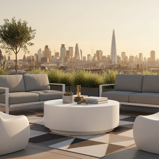 Elementi, Rome Coffee Table, Large Cream, White Indoor/Outdoor Concrete Glass Fibre