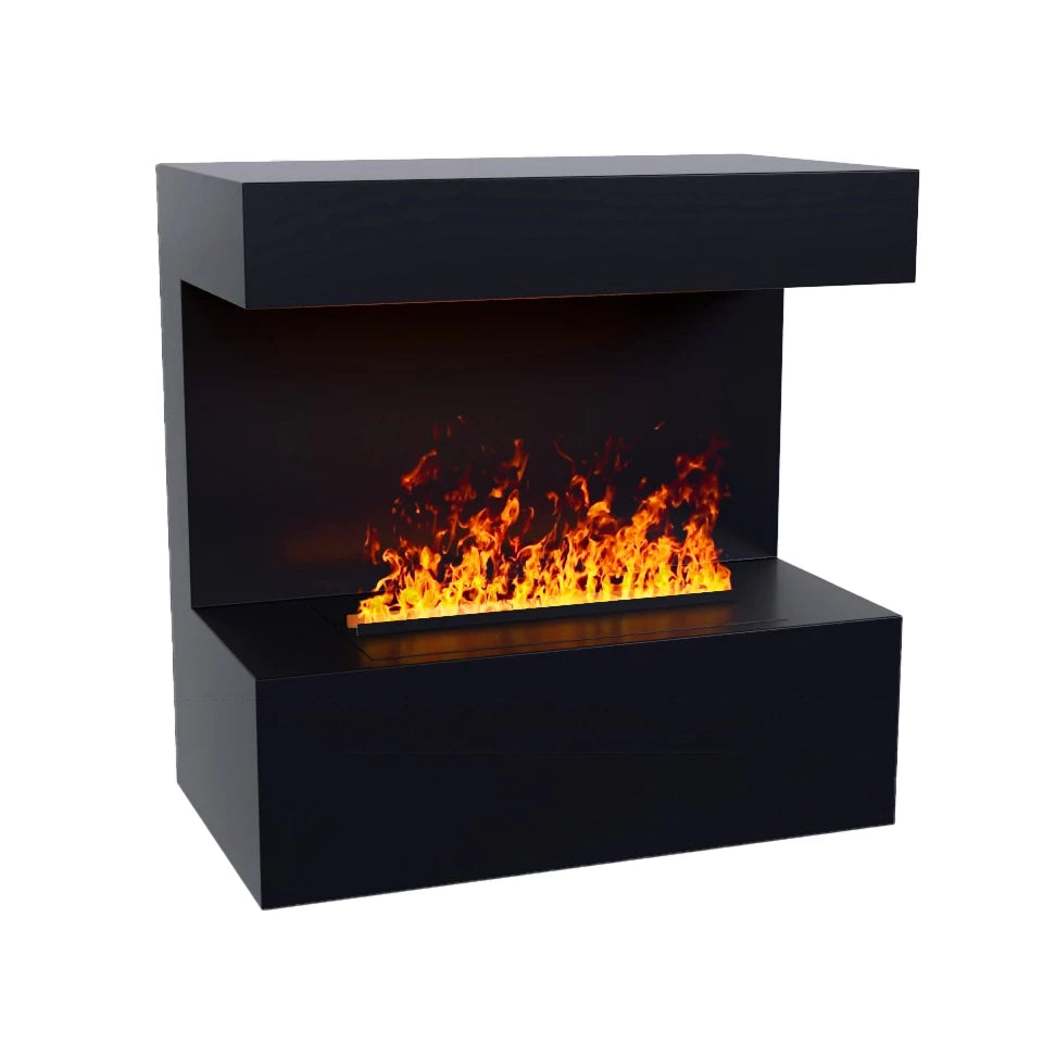 Late Wall-Mounted Water Vapour Fireplace Black – ScandiFlames