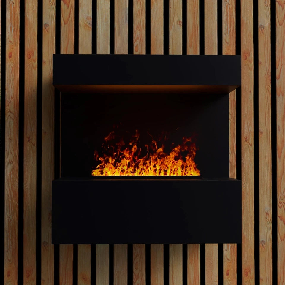 Late Wall-Mounted Water Vapour Fireplace Black – ScandiFlames