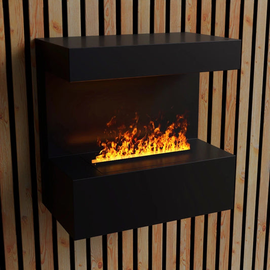 Late Wall-Mounted Water Vapour Fireplace Black – ScandiFlames