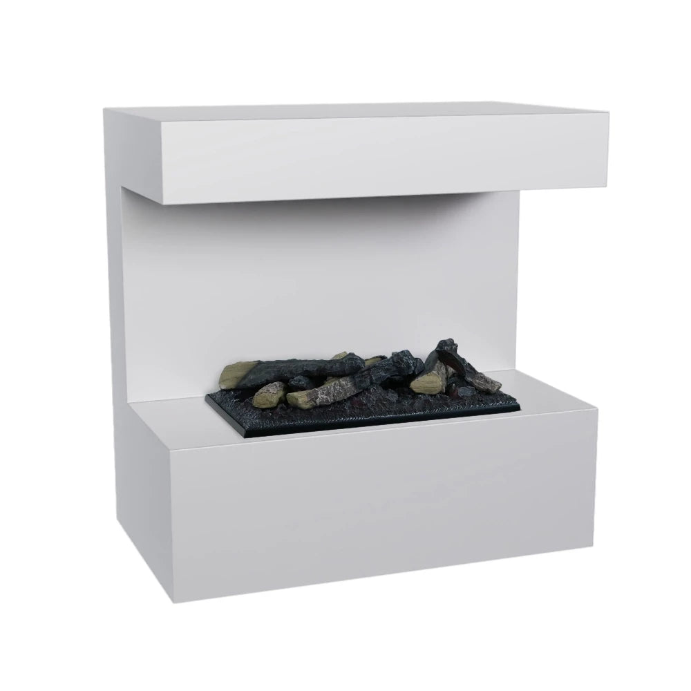 ScandiFlames Late White Wall-Mounted Water Fireplace