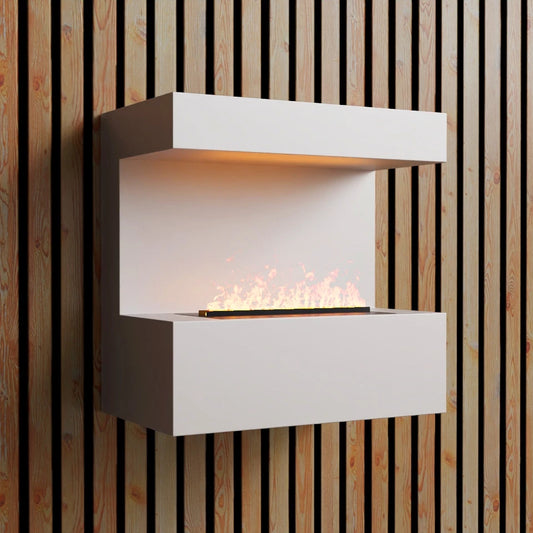 ScandiFlames Late White Wall-Mounted Water Fireplace