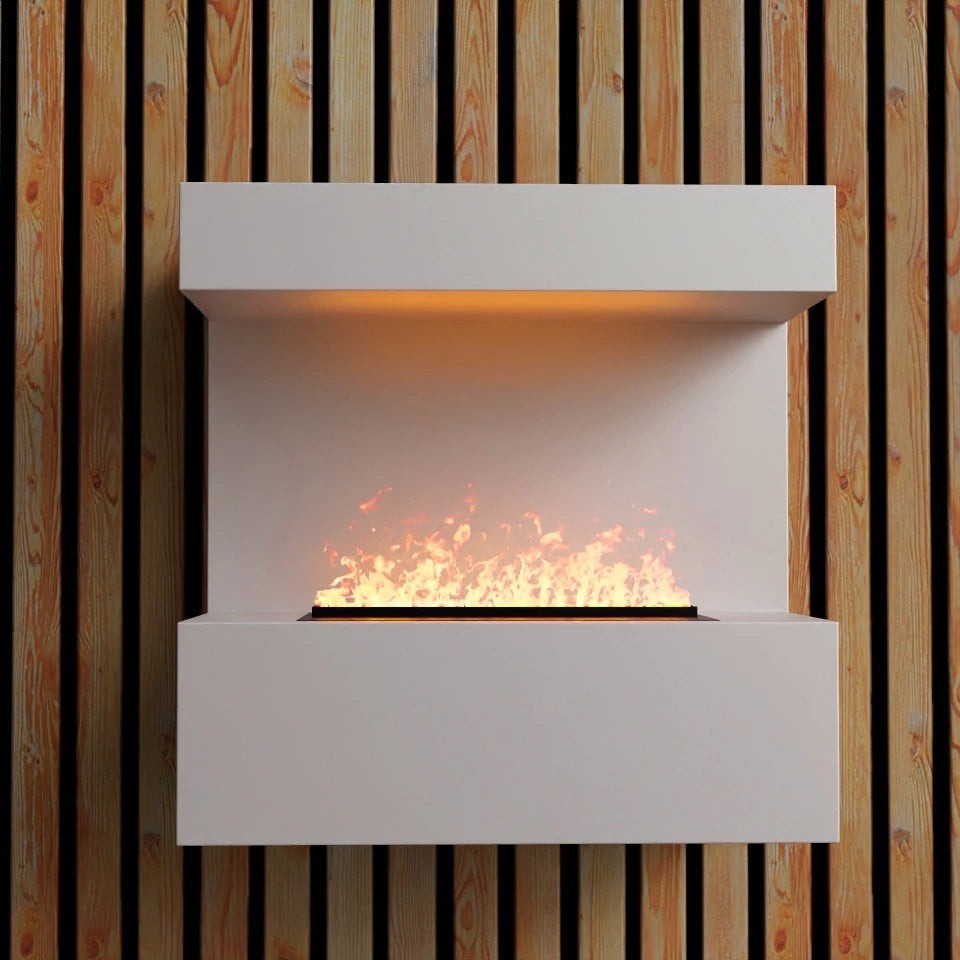 ScandiFlames Late White Wall-Mounted Water Fireplace