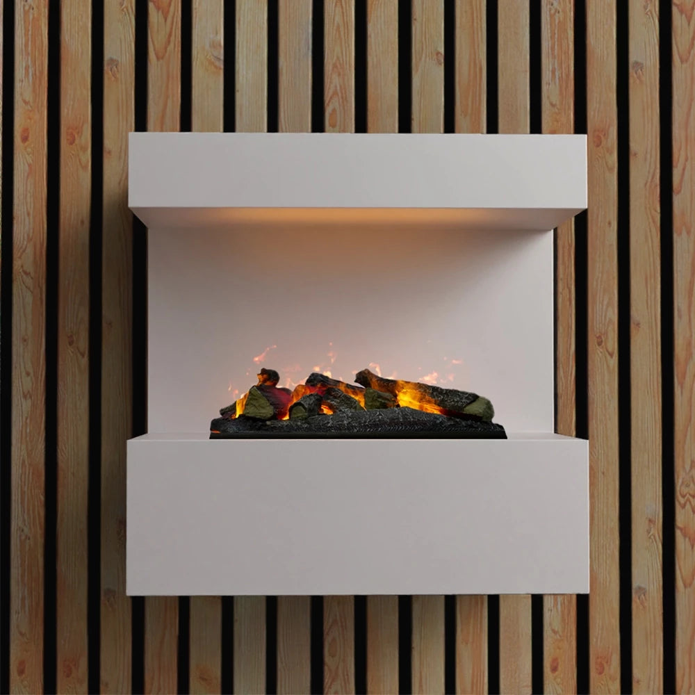 ScandiFlames Late White Wall-Mounted Water Fireplace